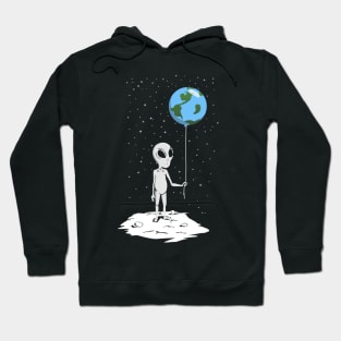 Alien with Earth Balloon T-Shirt Hoodie